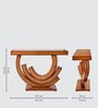 Warc Solid Wood Console Table in Brown Finish