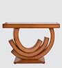 Warc Solid Wood Console Table in Brown Finish