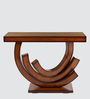 Warc Solid Wood Console Table in Teak Finish