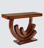 Warc Solid Wood Console Table in Teak Finish