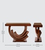 Warc Solid Wood Console Table in Teak Finish
