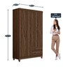 Ambar 4 Door Wardrobe in Cedar Finish