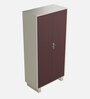 Wardrobe H Steel 2 Door Wardrobe in Textured Shell Wine Red Colour