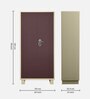 Wardrobe H Steel 2 Door Wardrobe in Textured Shell Wine Red Colour