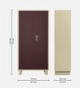 Wardrobe H1 Steel 2 Door Wardrobe in Shell Wine Red Colour