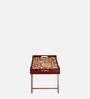 Warlee Print Solid Wood Portable Table in Brown Colour