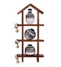 Warli Art Wood & Terracotta Wall Shelf with Vase