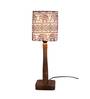Warli art Table Multicolor Satin Shade Table Lamp with Brown Base