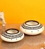 Warli Earthen Trista (Set Of 2) White Terracotta Table Vase