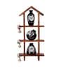 Warli Earthen (Set Of 3) Table Vase With Wooden Ladder