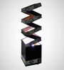 Warli Hsndpainted Black Wooden Zig Zag Table Lamp