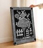 Warli Village Life Stretched Canvas Painting