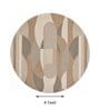 Beige Abstract Woolen 48 x 48 Inches Hand Tufted Rug