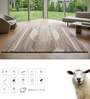 Beige Geometrical Woolen 36 x 60 Inches Hand Tufted Rug