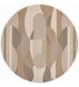 Beige Abstract Woolen 60 x 60 Inches Hand Tufted Rug