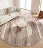 Beige Abstract Woolen 60 x 60 Inches Hand Tufted Rug