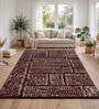 Warm Chocolate Geometric Wool And Cotton 8 X 5 Feet Hand Tufted Carpet