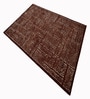 Warm Chocolate Geometric Wool And Cotton 8 X 5 Feet Hand Tufted Carpet