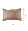 Warm Cocoa 100% Cotton 300TC Solid Set of 2 Pillow Covers (Quilted)