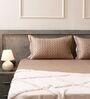 Warm Cocoa 100% Cotton 300TC Solid Superking Bedsheet with 2 Pillow Covers (Quilted)