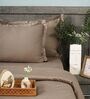 Brown 300TC 100% Cotton Flat Chekered Super King Bedsheet with 2 Pillow Covers