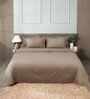 Brown 300TC 100% Cotton Flat Chekered Super King Bedsheet with 2 Pillow Covers