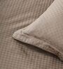 Brown 300TC 100% Cotton Flat Chekered Super King Bedsheet with 2 Pillow Covers