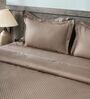 Brown 300TC 100% Cotton Flat Chekered Super King Bedsheet with 2 Pillow Covers
