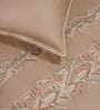 Warm Cocoa 300TC 100% Cotton Solids Flat Embroidered Super King Bedsheet With 2 Pillow Covers