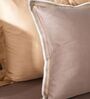 Warm Cocoa 300TC 100% Cotton Solid Flat Embroidered Super King Bedsheet With 2 Pillow Covers