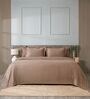 Brown 300TC 100% Cotton Stripe Flat Super King Bedsheet with 2 Pillow Covers