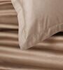Brown 400TC 100% Cotton Solid Flat Super King Bedsheet With 2 Pillow Covers