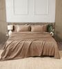 Brown 400TC 100% Cotton Solid Flat Super King Bedsheet With 2 Pillow Covers
