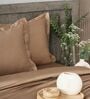 Brown 400TC 100% Cotton Solid Flat Super King Bedsheet With 2 Pillow Covers