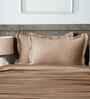 Brown 400TC 100% Cotton Solid Flat Super King Bedsheet With 2 Pillow Covers