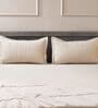 Cream 100% Cotton 300TC Solid Set of 2 Pillow Covers (Quilted)