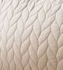 Cream 100% Cotton 300TC Solid Superking Bedsheet with 2 Pillow Covers (Quilted)