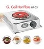 Warmex GC-1250 Electric G. Coil Hot Plate with Rotary Switch Round-1250 Watt Induction (Chrome)