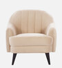 Warwick Velvet Fabric 1 Seater Sofa in Beige Colour