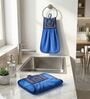 Set Of 2 Blue 300 GSM Cotton Kitchen Hand Towels