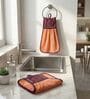 Set Of 2 Orange 300 GSM Cotton Kitchen Hand Towels