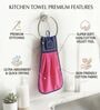 Set Of 2 Pink 300 GSM Cotton Kitchen Hand Towels