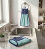 Set Of 2 Sea Blue 300 GSM Cotton Kitchen Hand Towels