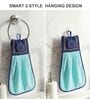 Set Of 2 Sea Blue 300 GSM Cotton Kitchen Hand Towels
