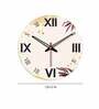 Water  Leaves Design  Wood Wall Clock In Cream