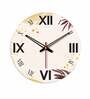 Water  Leaves Design  Wood Wall Clock In Cream