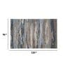 Blue Abstract Viscose 8 ft x 10 ft Hand Tufted Carpet