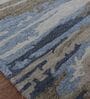 Blue Abstract Viscose 5 ft x 8 ft Hand Tufted Carpet