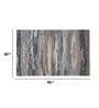 Blue Abstract Viscose 5 ft x 8 ft Hand Tufted Carpet