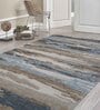 Blue Abstract Viscose 5 ft x 8 ft Hand Tufted Carpet